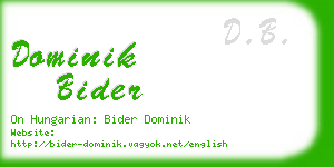 dominik bider business card